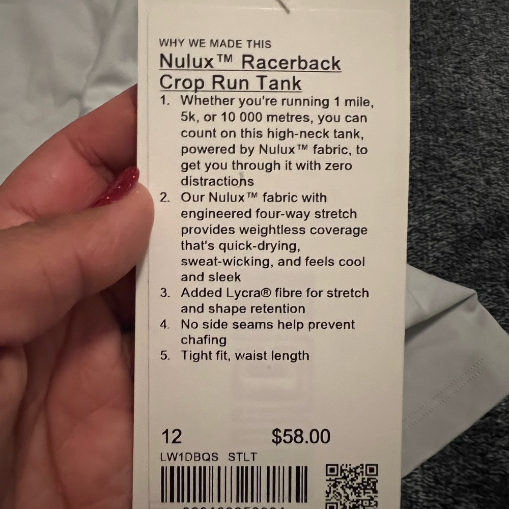 Lululemon Gray 12 Racerback Crop Tank